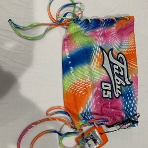 FUBU Colorful Graphic Drawstring Bag women summer top crop top vintage